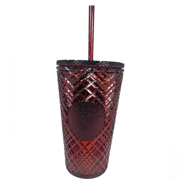 Starbucks Holiday 2022 Merlot Red Jeweled 16oz Grande Tumbler Cold Cup New - Picture 1 of 6